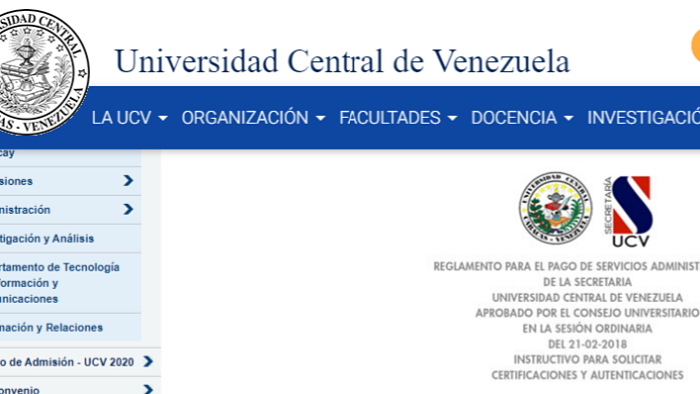 Cómo solicitar las Certificaciones en la Universidad Central de Venezuela (UCV)