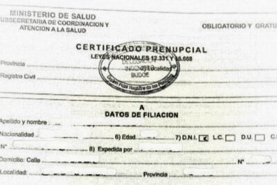 Certificado Prenupcial en Argentina