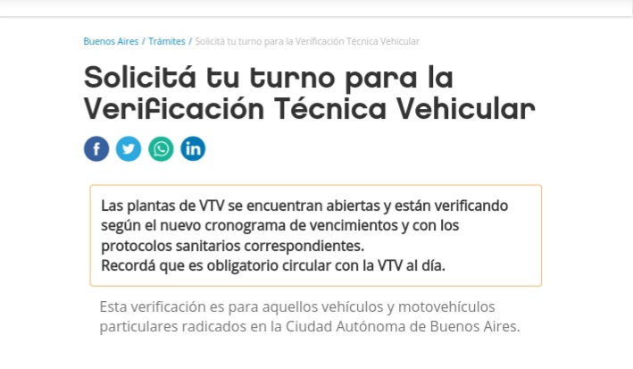 Verificación Técnica Vehicular (VTV) en Argentina 