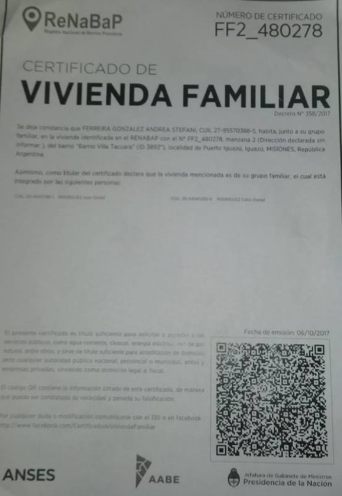 Cómo solicitar el Certificado de Vivienda Familiar en Argentina 