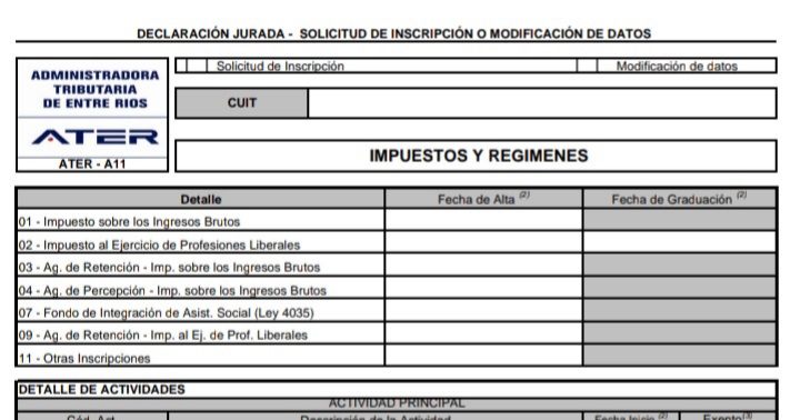 Certificado Libre Deuda ATER en Argentina 