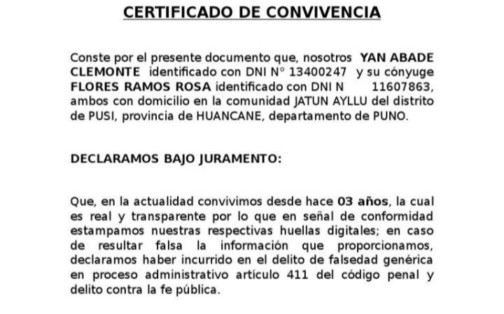 Certificado de Convivencia en Argentina 