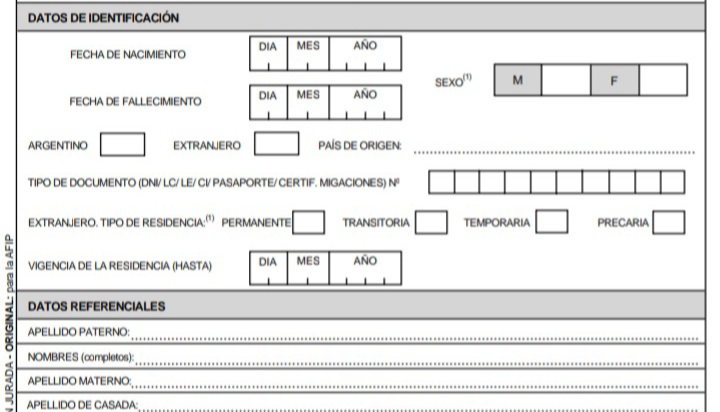 Formulario 460 para solicitar el Código Único de Identificación Tributaria CUIT en Argentina